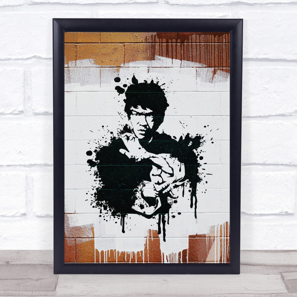 Bruce Lee Splatter Wall Art Print