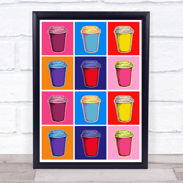 Coffee Take Out Cups X12 Pop Art Wall Art Print