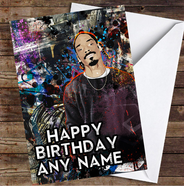 Snoop Dogg Urban Iconic Dark Graffiti Personalised Birthday Card