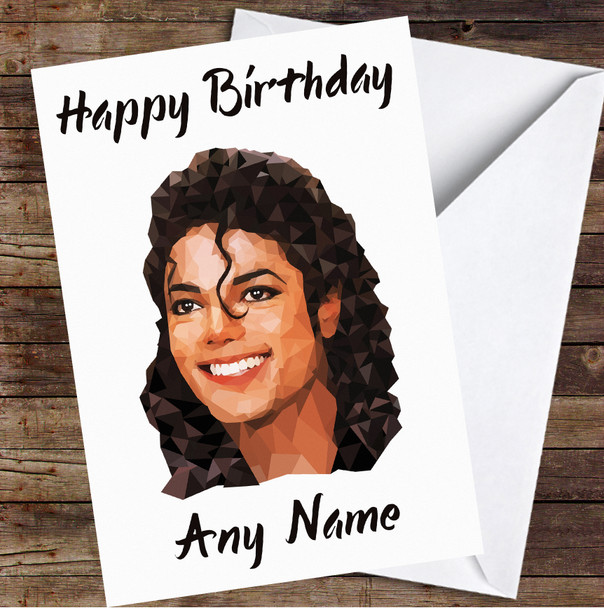 Michael Jackson Polygon Simple Personalised Birthday Card