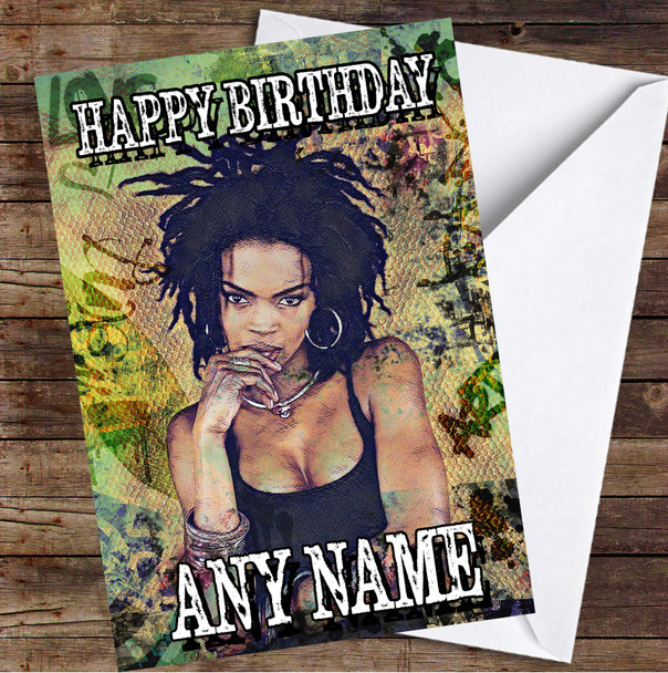 Lauryn Hill Urban Graffiti Personalised Birthday Card