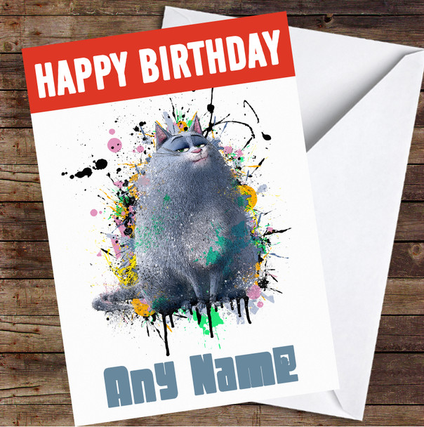 The Secret Life Of Pets Chloe Splatter Personalised Birthday Card