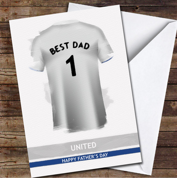 Leeds United Football Team Shirt Best Dad Personalised Father's Day Greetings Card
