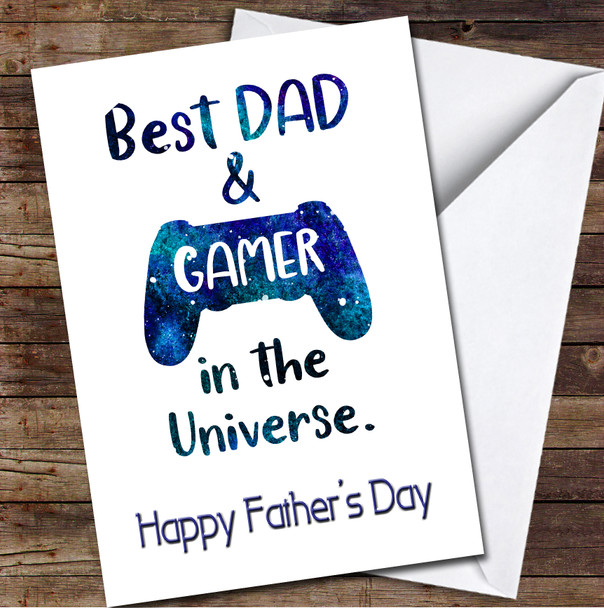 Best Gamer Dad In The Universe Personalised Father's Day Greetings Card