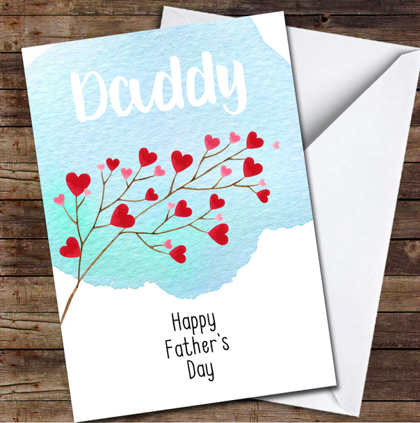 Daddy Beautiful Heart Branch Personalised Father's Day Greetings Card