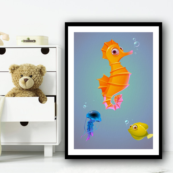 Seahorse Fish And Friends Wall Art Print