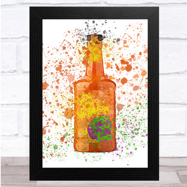 Watercolour Splatter Dead Man's Fingers Pineapple Rum Wall Art Print