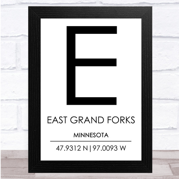 East Grand Forks Minnesota Wall Art Print