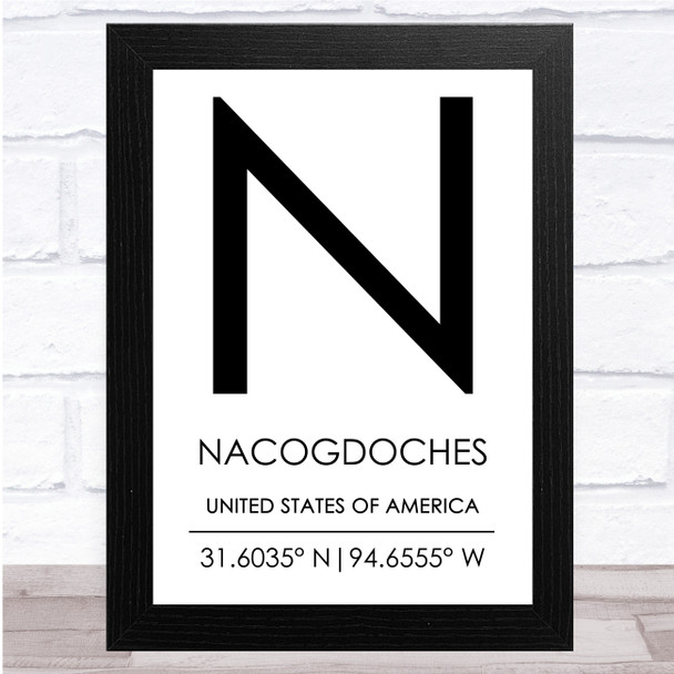Nacogdoches United States Of America Wall Art Print