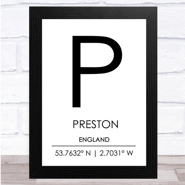 Preston England Wall Art Print