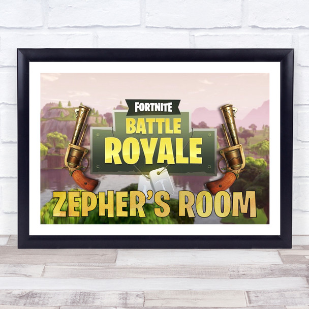 Fortnite Battle Royale Guns Any Name Personalised Wall Art Print