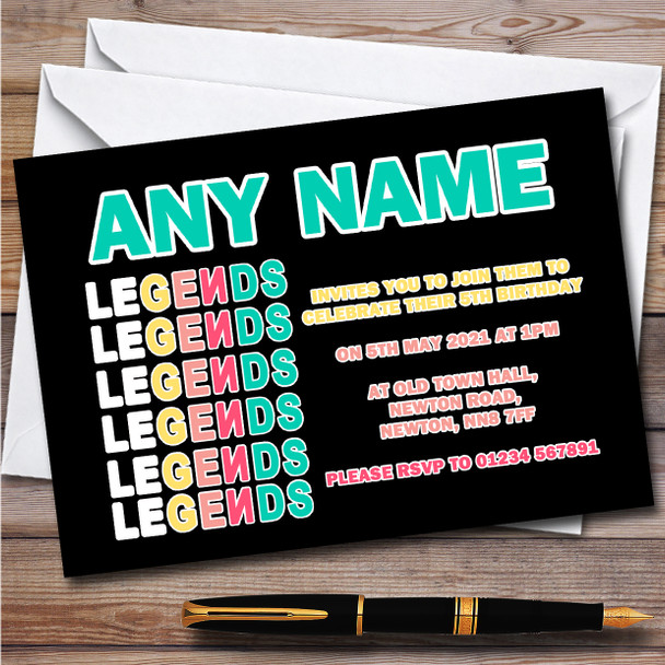 Norris Nuts You Tubers Legends Black Children's Birthday Party Invitations