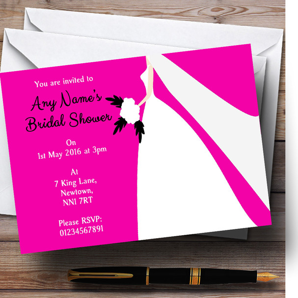 Pink Bride Customised Bridal Shower Party Invitations