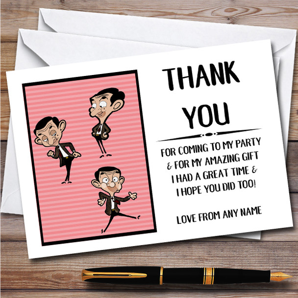 Mr Bean Vintage Children's Kids Personalised Birthday Party Thank You Cards