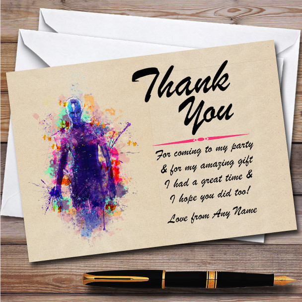 Nebula Watercolour Splatter Children's Birthday Party Thank You Cards