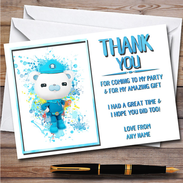 Octonauts Captain Barnacles Splatter Art Birthday Party Thank You Cards