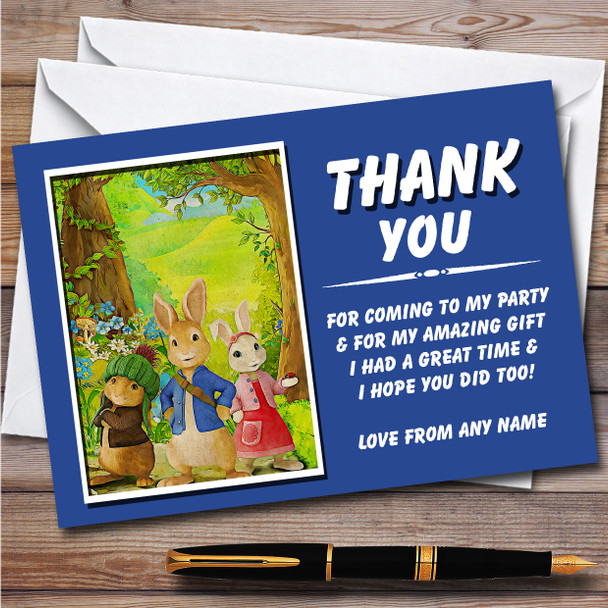 Peter Rabbit Cute Retro Children's Personalised Birthday Party Thank You Cards