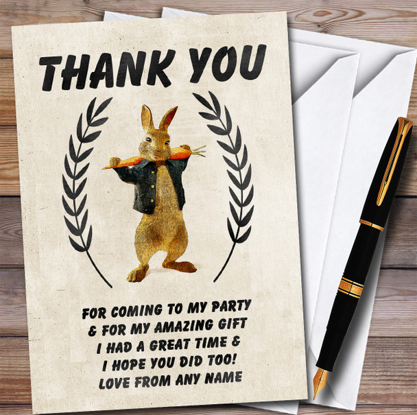 Peter Rabbit Vintage Carrot Children's Birthday Party Thank You Cards