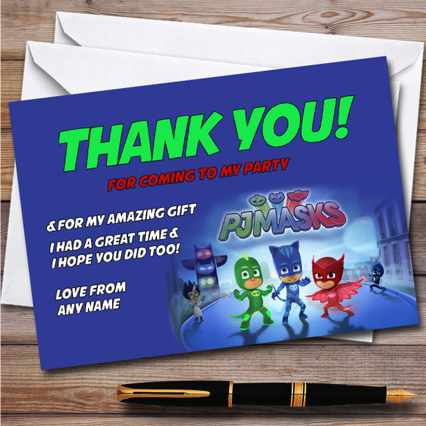 Pj Masks Save The Day Children's Personalised Birthday Party Thank You Cards