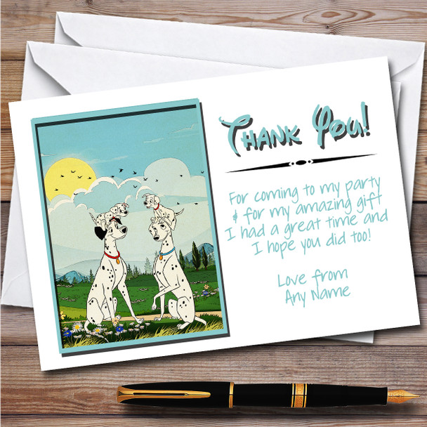 101 Dalmatians Vintage Children's Personalised Birthday Party Thank You Cards