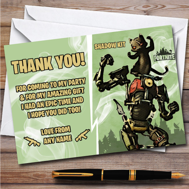 Shadow Kit Gaming Comic Style Fortnite Skin Birthday Party Thank You Cards
