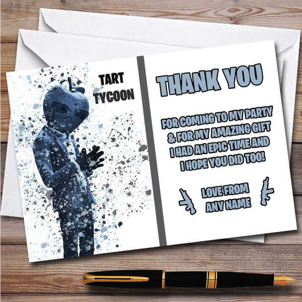 Splatter Art Gaming Fortnite Tart Tycoon Birthday Party Thank You Cards