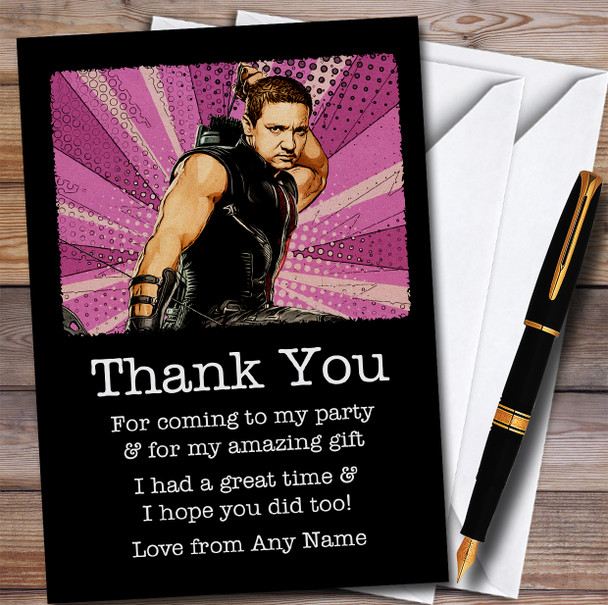 Clint Barton Hawkeye Jeremy Renner Children's Birthday Party Thank You Cards