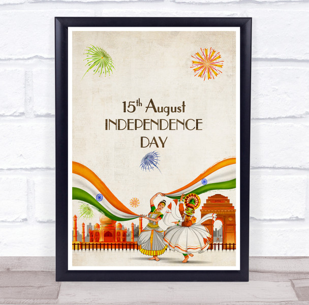 15Th August Independence Day Vintage Festival Wall Art Print