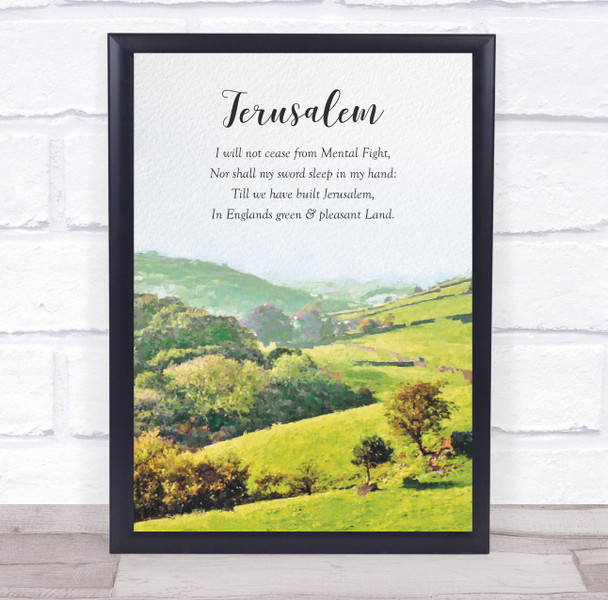 Jerusalem England Beautiful Countryside Poem Wall Art Print