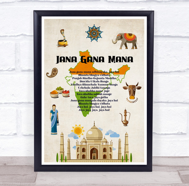 National Anthem Of India Taj Mahal Wall Art Print