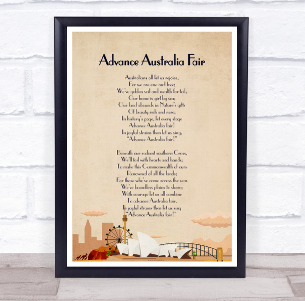 National Anthem Of Australia Wall Art Print