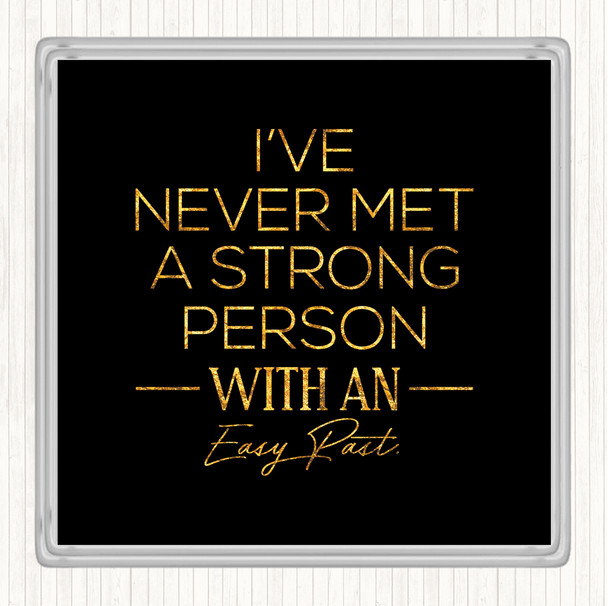 Black Gold Easy Past Quote Coaster