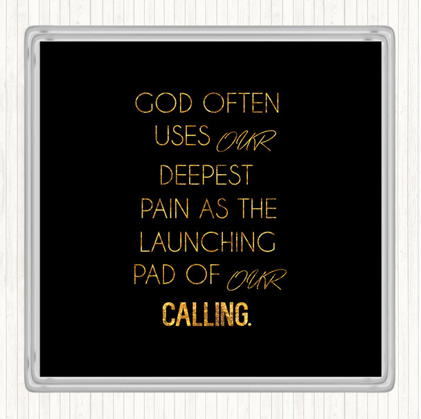 Black Gold God Often Uses Quote Coaster