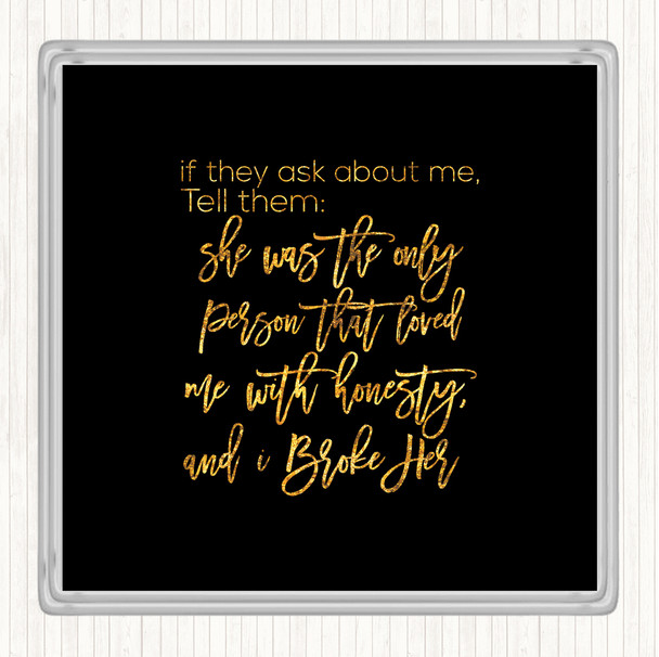 Black Gold Ask About Me Quote Coaster Black Gold Ask About Me Quote Coaster