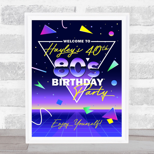 1980 80's Retro Birthday Welcome Personalised Event Party Decoration Sign