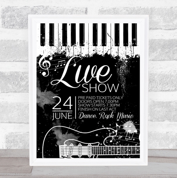 Live Music Band Show Grunge Personalised Event Occasion Party Decoration Sign