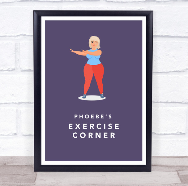 Woman Purple Work Out Gym Exercise Corner Room Personalised Wall Art Sign