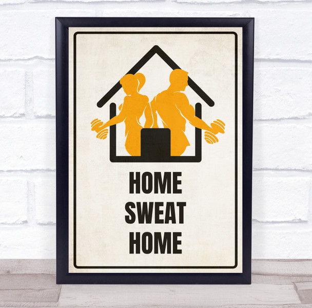 Home Sweat Home Couple In House Work Out Gym Room Personalised Wall Art Sign