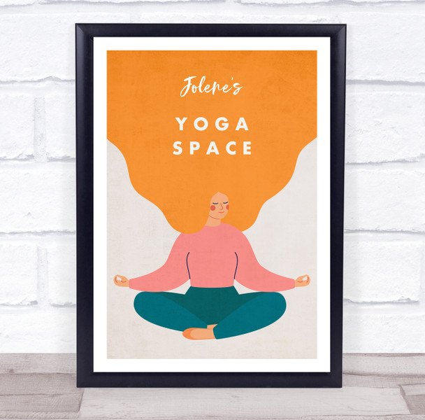 Ginger Hair Meditation Yoga Gym Space Room Personalised Wall Art Sign