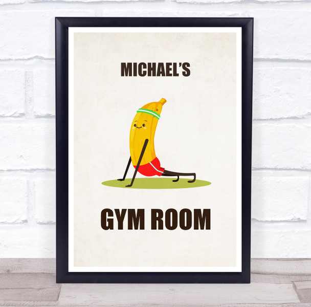 Banana Stretch Gym Room Personalised Wall Art Sign