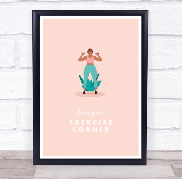 Woman Resistance Bands Exercise Corner Room Personalised Wall Art Sign Woman Resistance Bands Exercise Corner Room Personalised Wall Art Sign