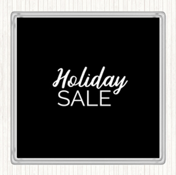 Black White Holiday Sale Quote Coaster