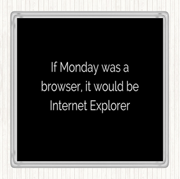 Black White If Monday Was A Browser Quote Coaster