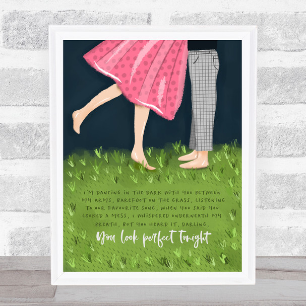 Ed Sheeran Perfect Painting Barefoot Couple Music Song Lyric Wall Art Print