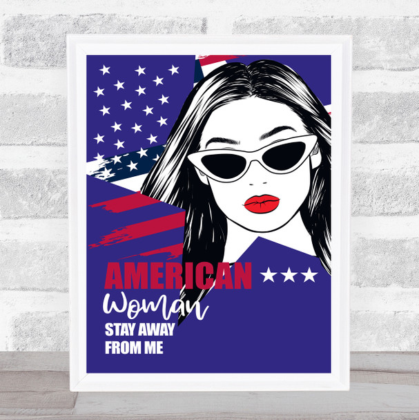 Lenny Kravitz American Woman Sunglasses USA Music Song Lyric Wall Art Print