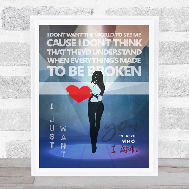 Goo Goo Dolls Iris Woman Heart Geometric Music Song Lyric Wall Art Print