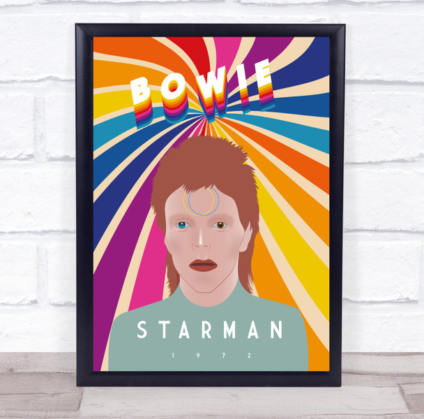 David Bowie Starman Psychedelic Swirl Music Song Lyric Wall Art Print