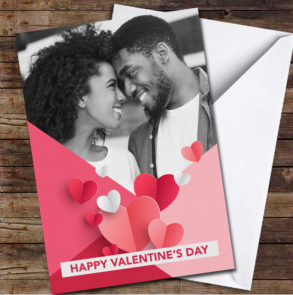 Your Photo Red Hearts Personalised Valentine's Day Card