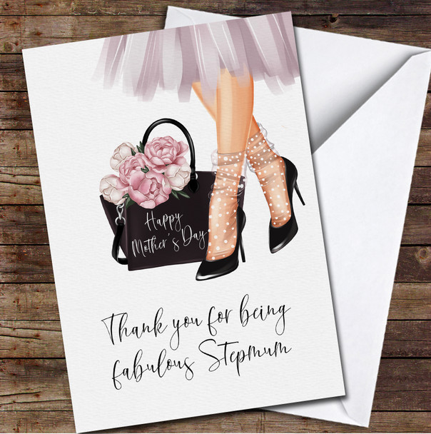 Fashion Shoes And Bag Stepmum Personalised Mother's Day Card