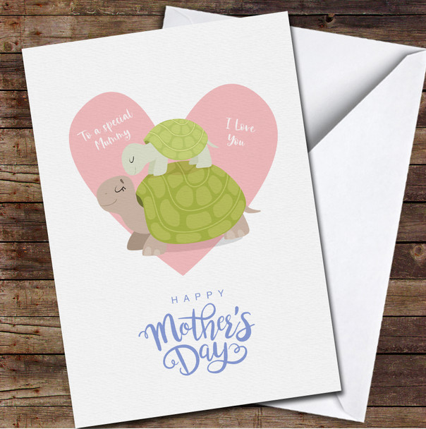 Turtle Mum With Baby Personalised Mother's Day Card